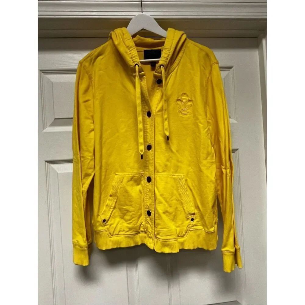 Lauren Ralph Lauren Lauren Jeans Yellow Embroidered Crest Button Up Hoodie Jacke